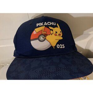 Pokemon Pikachu 25th Anniversary‎ Snap Back Hat Blue Yellow Red White